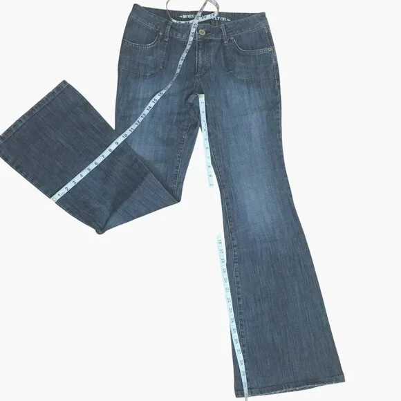 Vintage MOSSIMO Low Rise Grunge Bootcut Denim Jeans Blue Gray Wash Sz 11 READ - Picture 4 of 5